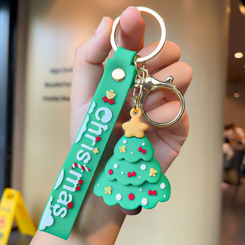 Wholesale Christmas Series Cartoon Elk Socks Silicone Keychain